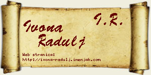 Ivona Radulj vizit kartica